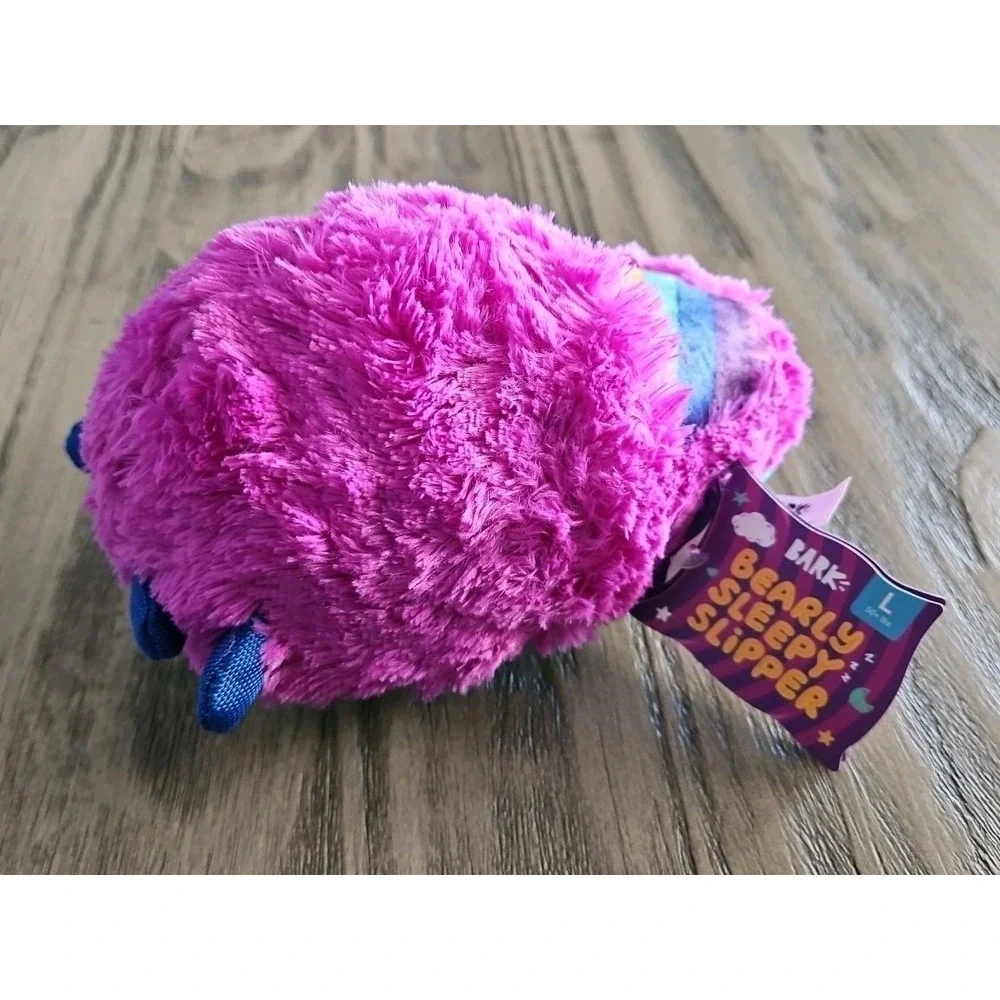Bark Box Bearly Sleepy Slipper Bear Foot House Shoe Plush Size L Dog Toy NWT